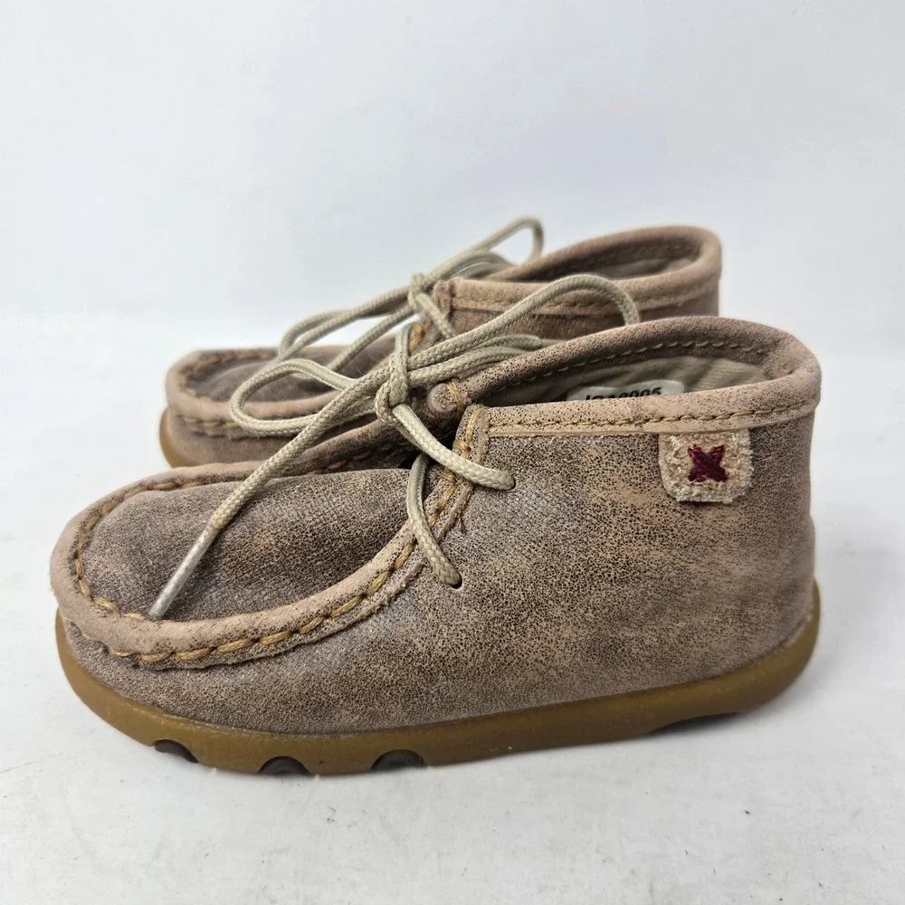 Twisted X Toddler Driving Moc Brown Leather Chukka Boots ICA0005 Size 7M